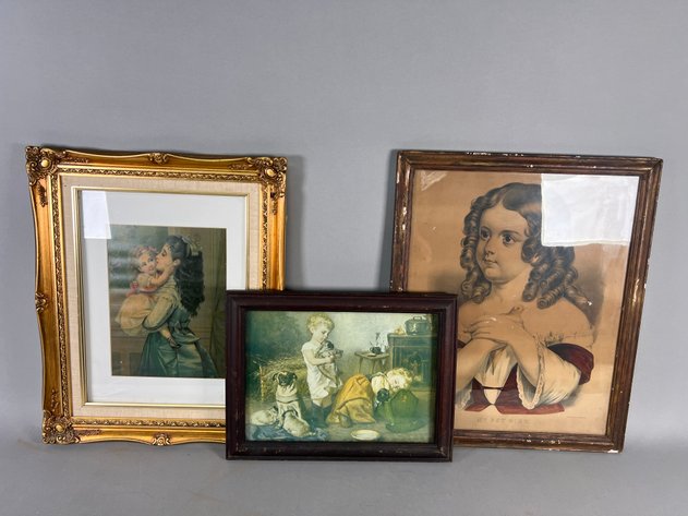 Image for (3) Vintage Framed Prints, Including 