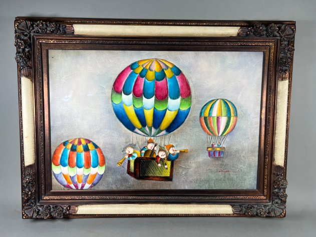 Image for Vintage Framed and Matted Signed Oil on Canvas, Signed By Artist
