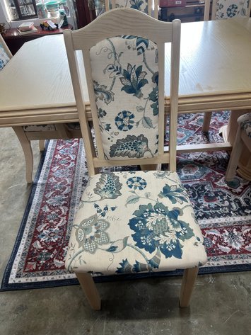 Image for Large Dining Table with Removable Leaf and (6) Upholstered Dining Chairs