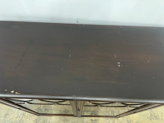 Image for (2) Door Wooden Glass Front Armoire