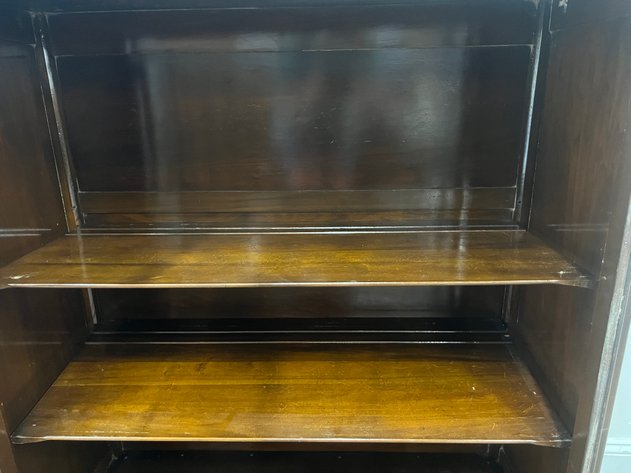 Image for (2) Door Wooden Glass Front Armoire