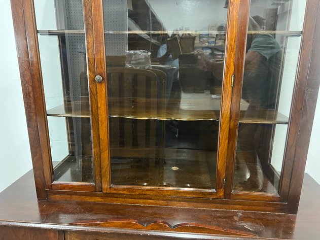 Image for (2) Piece Wooden Buffet/China Cabinet