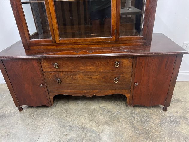 Image for (2) Piece Wooden Buffet/China Cabinet