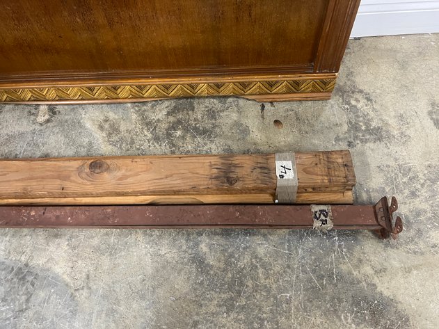 Image for Vintage Art Dec Waterfall Full Size Bed Frame with Turned Spool Posts & Decorative Veneer
