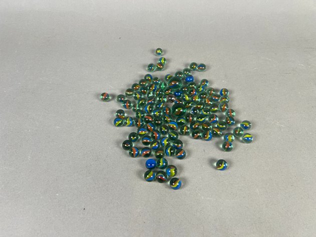 Image for Collection of Vintage Multicolor Cat's Eye Glass Marbles