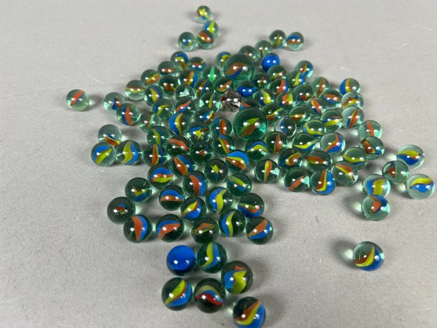 Image for Collection of Vintage Multicolor Cat's Eye Glass Marbles