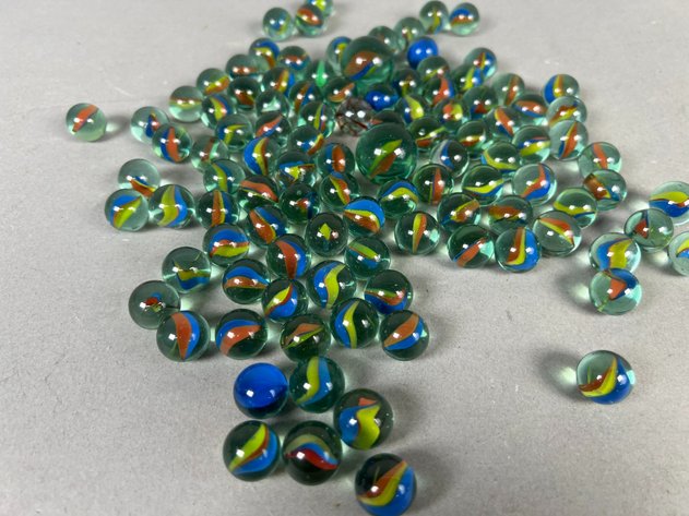 Image for Collection of Vintage Multicolor Cat's Eye Glass Marbles