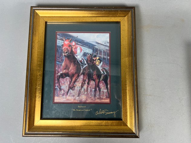 Image for Collection of Framed Horse Racing Prints Including Celeste Susany 