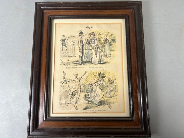 Image for (2) Antique Framed Prints, Including 1890 Harper's Bazaar 