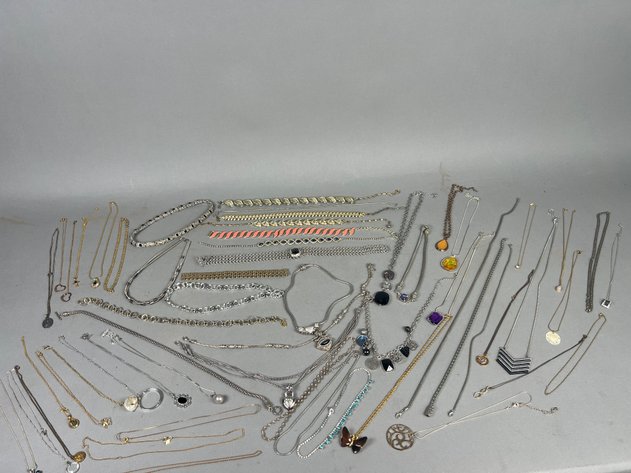 Image for Collection of Vintage & Costume Necklaces, Chains & Pendants Including Rhinestone, Beaded & Statement Styles