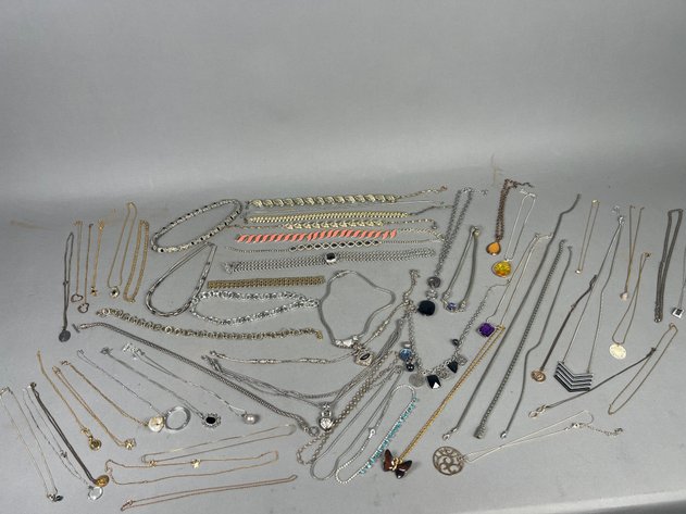 Image for Collection of Vintage & Costume Necklaces, Chains & Pendants Including Rhinestone, Beaded & Statement Styles