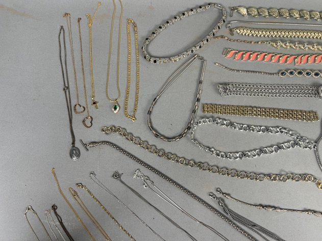 Image for Collection of Vintage & Costume Necklaces, Chains & Pendants Including Rhinestone, Beaded & Statement Styles
