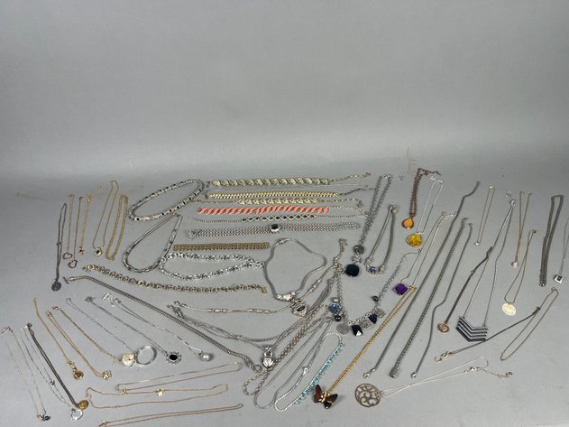 Image for Collection of Vintage & Costume Necklaces, Chains & Pendants Including Rhinestone, Beaded & Statement Styles