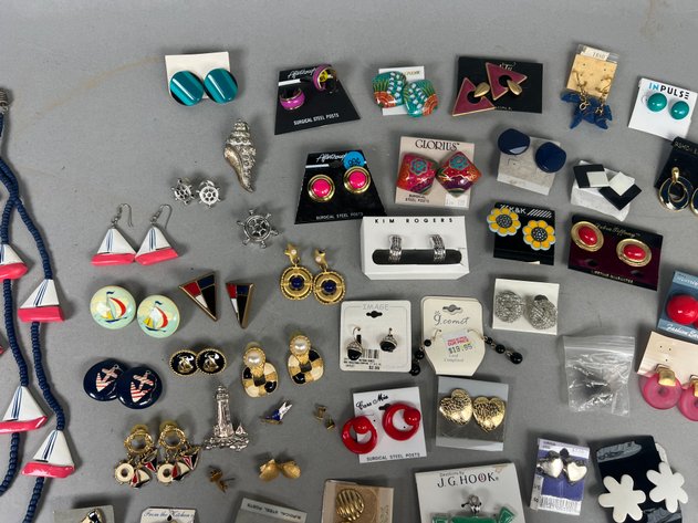 Image for Collection of Vintage & Costume Earrings Including Enamel, Rhinestone & Novelty Designs