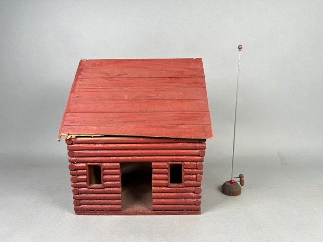 Image for Vintage Rustic Red Wooden Birdhouse with Woodpecker Gravity Toy
