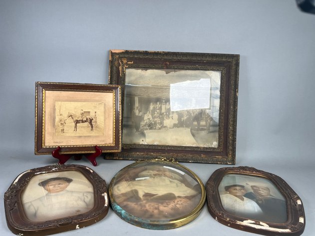 Image for Collection of Antique Framed Portraits Photographs Including Convex Glass Frames & Midgley of Asquith