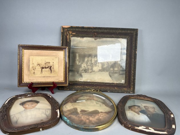 Image for Collection of Antique Framed Portraits Photographs Including Convex Glass Frames & Midgley of Asquith