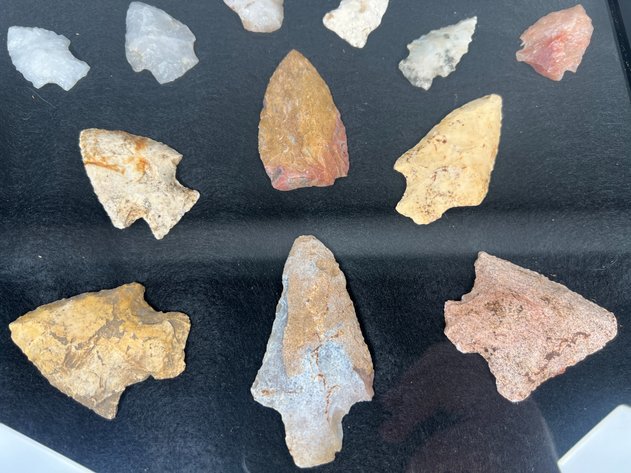 Image for (20) Quality Frame of Native American Projectile Points from the Deep South Including Kirk, Greenbrier & Other Quality Stemmed Points in Coastal Plains Chert & Milky Quartz