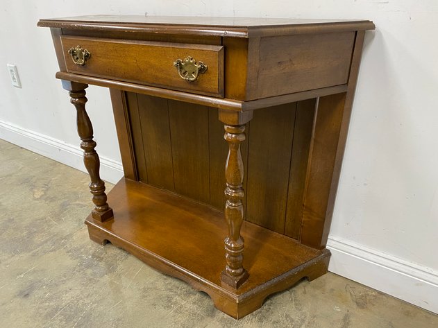 Image for Vintage Traditional Style Entry Console Table with Turned Legs & Single Drawer
