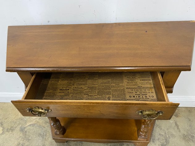 Image for Vintage Traditional Style Entry Console Table with Turned Legs & Single Drawer