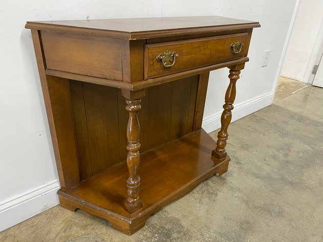 Image for Vintage Traditional Style Entry Console Table with Turned Legs & Single Drawer