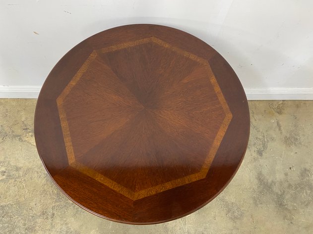 Image for Vintage Lane Chinese Chippendale Style Round Accent Table with Drawer