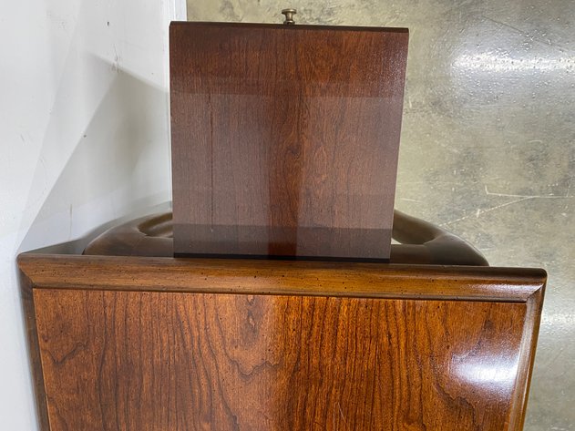 Image for Vintage Queen Anne Style Cherry Tea Table with Pull-Out Trays