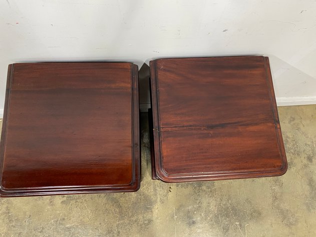 Image for Pair of Vintage Traditional Style Cherry Finish One Drawer Nightstands with Locking Cabinet Doors