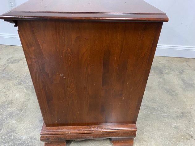 Image for Vintage Traditional Style Two Drawer Nightstand with Brass Hardware
