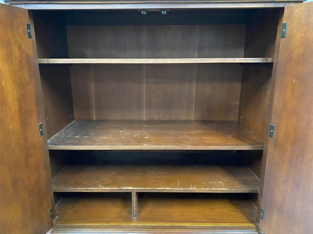 Image for Traditional Style Media Armoire with Three Drawers & Cabinet Storage
