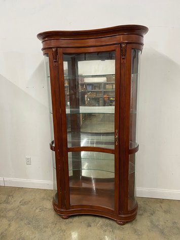 Image for Philip Reinisch Illuminated Curved Glass Curio Display Cabinet