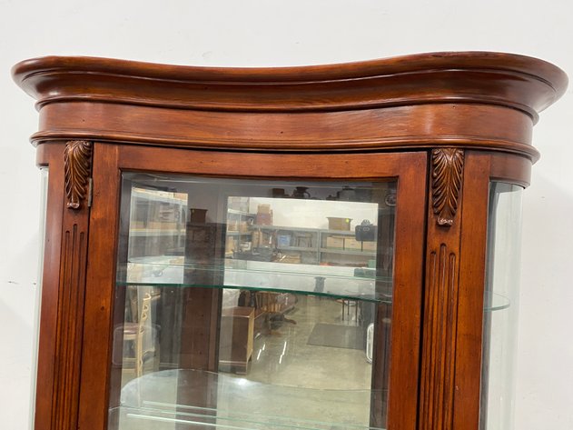 Image for Philip Reinisch Illuminated Curved Glass Curio Display Cabinet