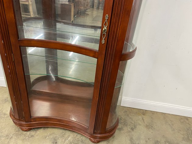 Image for Philip Reinisch Illuminated Curved Glass Curio Display Cabinet