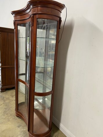 Image for Philip Reinisch Illuminated Curved Glass Curio Display Cabinet