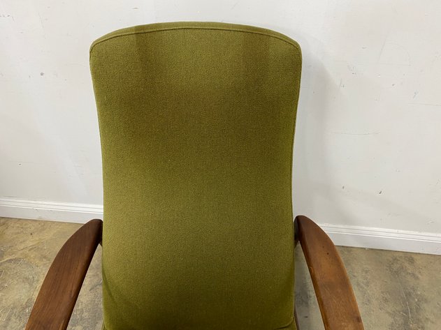 Image for Vintage DUX Mid Century Modern Reclining Lounge Chair with Ottoman, Green Upholstery