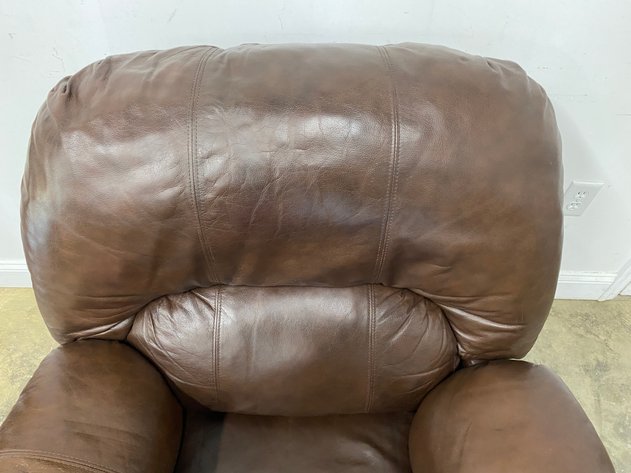 Image for Brown Leather-Look Manual Recliner Chair