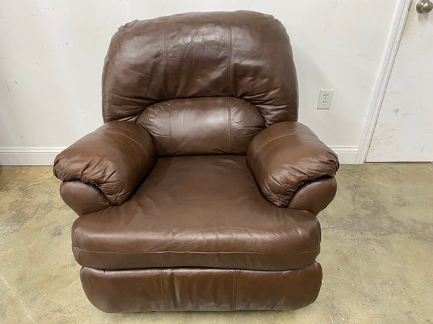 Image for Brown Leather-Look Manual Recliner Chair
