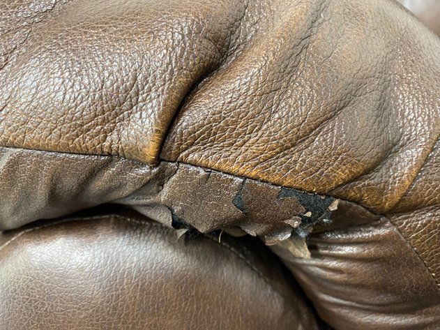 Image for Brown Leather-Look Manual Recliner Chair