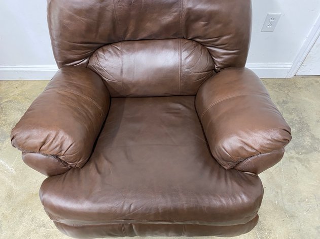 Image for Brown Leather-Look Manual Recliner Chair