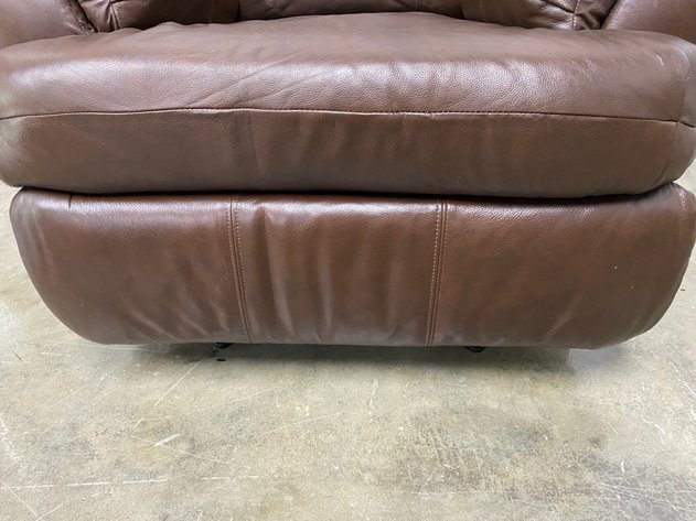 Image for Brown Leather-Look Manual Recliner Chair