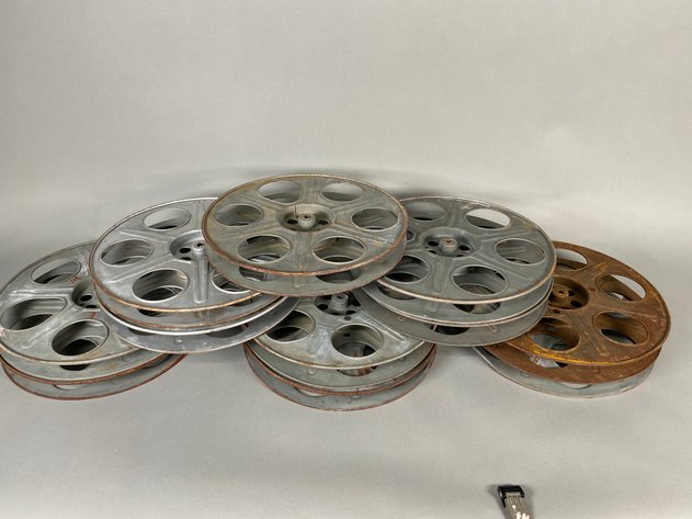 Image for Collection of (11) Vintage Metal Motion Picture Film Reels