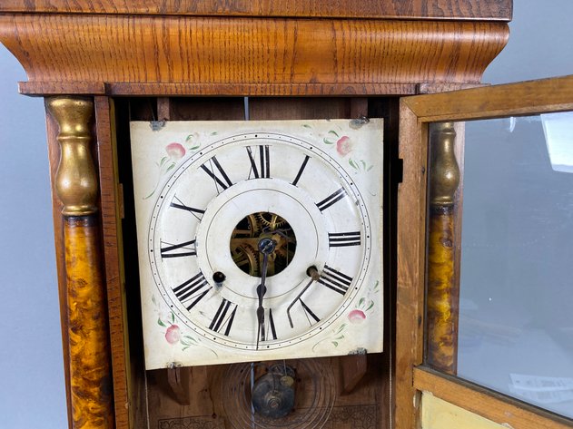 Image for Antique Seth Thomas Ogee Shelf Clock with Reverse-Painted Glass Panel