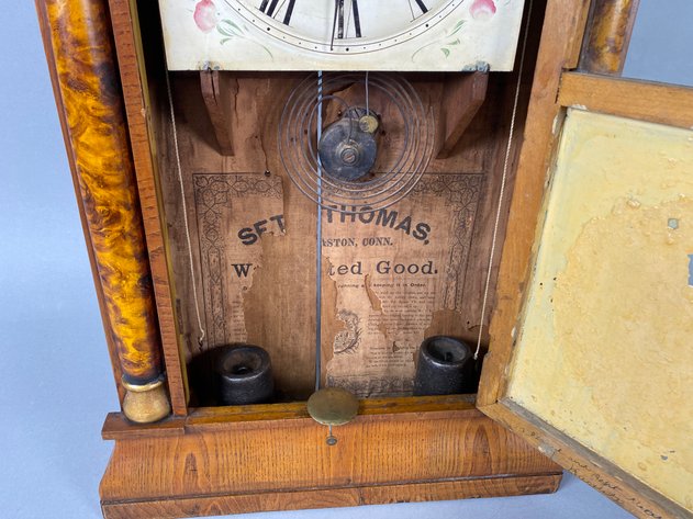Image for Antique Seth Thomas Ogee Shelf Clock with Reverse-Painted Glass Panel