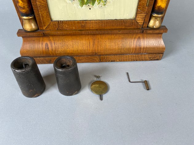 Image for Antique Seth Thomas Ogee Shelf Clock with Reverse-Painted Glass Panel