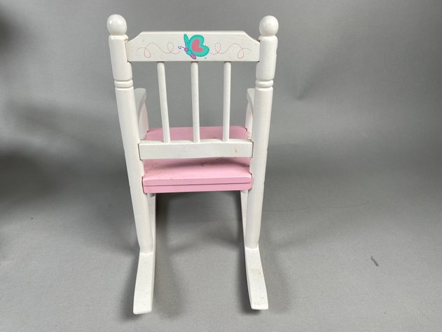 Image for Collection of Vintage Children's Doll Furniture Including Wooden Cradle, Bed, Rocking Chairs & Cabinet