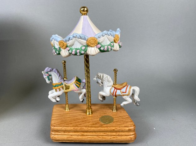 Image for Collection of (3) Musical Carousel Figurines Including Aldon 