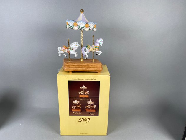 Image for Collection of (3) Musical Carousel Figurines Including Aldon 