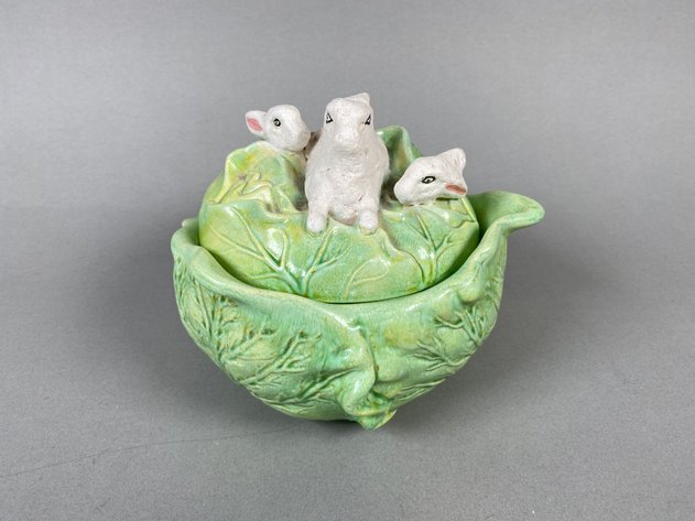 Image for Vintage Hall's Superior Autumn Leaf Covered Casserole, Cabbage Covered Dish, Decorative Watering Can, Corn Covered Dish & Corn Shakers