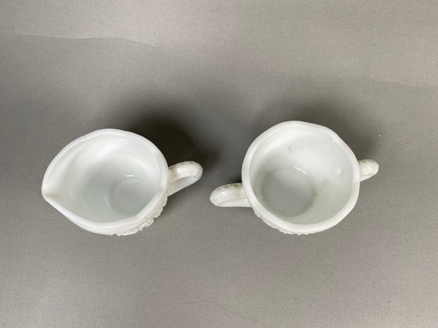 Image for Vintage Blue & White Décor Collection Including Cloisonné Vase, Cobalt Blue Teapot, Milk Glass Creamer & Sugar Set & More