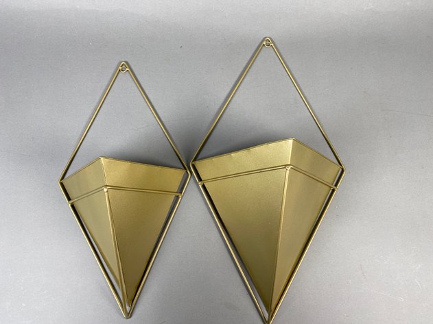 Image for Vintage Syroco Five-Light Wall Candle Sconce with Pair of Gold Metal Hanging Wall Planters